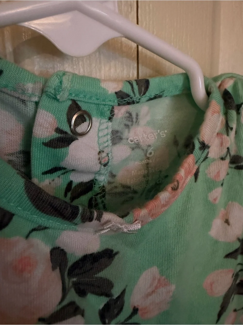 Carters floral Tiffany Blue Green baby doll dress shirt top 6 months girls